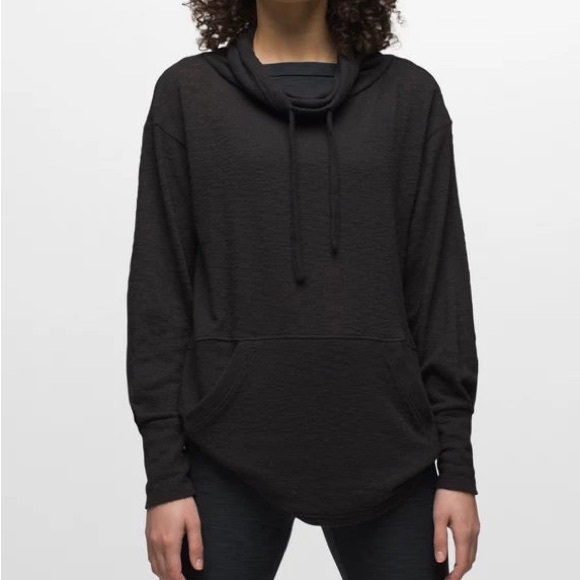 🆕 NWT Prana Freida cowl neck black knit top size large - Picture 3 of 12